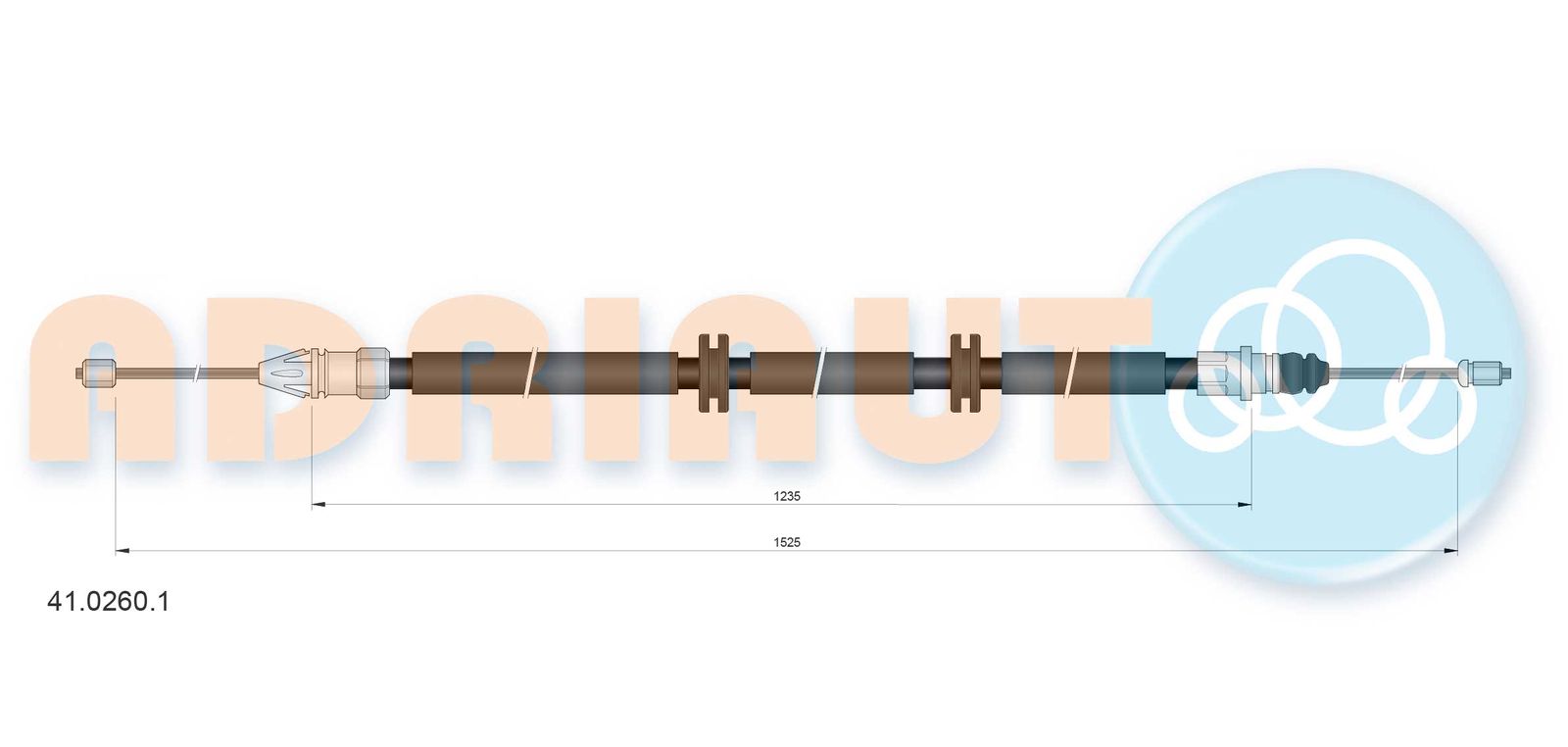 Cablu, frana de parcare ADRIAUTO 41.0260.1