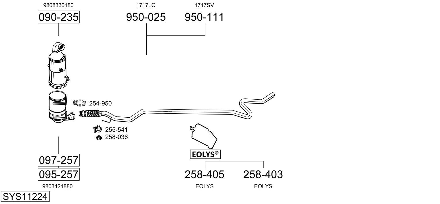 Układ wydechowy BOSAL SYS11224