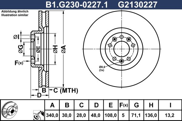 Tarcza hamulcowa GALFER B1.G230-0227.1