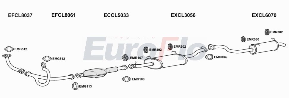 Układ wydechowy EUROFLO CLSHO353008E