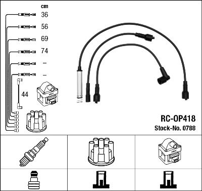 Sada kabelů pro zapalování NGK RCOP418