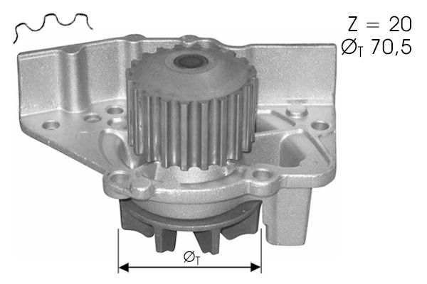 Pompe à eau, refroidissement du moteur