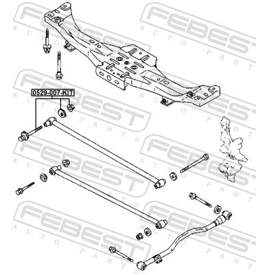 Éléments de fixation du bras de commande de la chenille BC1F-28-66Z