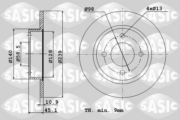 Tarcza hamulcowa SASIC 9004313J
