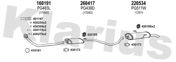 Układ wydechowy KLARIUS 630480E