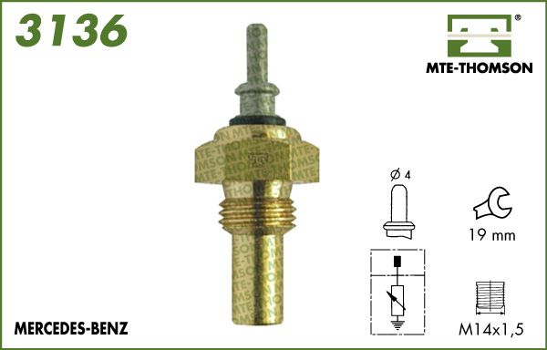 Czujnik, temperatura płynu chłodzącego MTE-THOMSON 3136