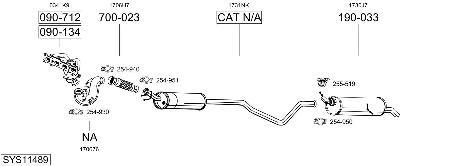 Układ wydechowy BOSAL SYS11489