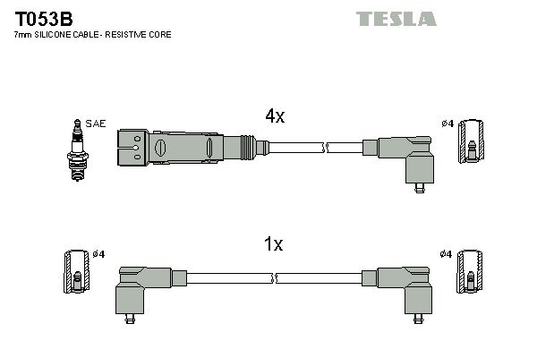 Sada kabelů pro zapalování TESLA T053B