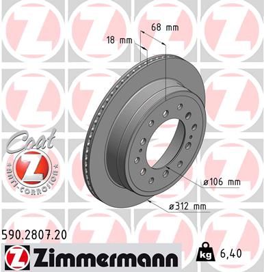 Brzdový kotouč ZIMMERMANN 590.2807.20