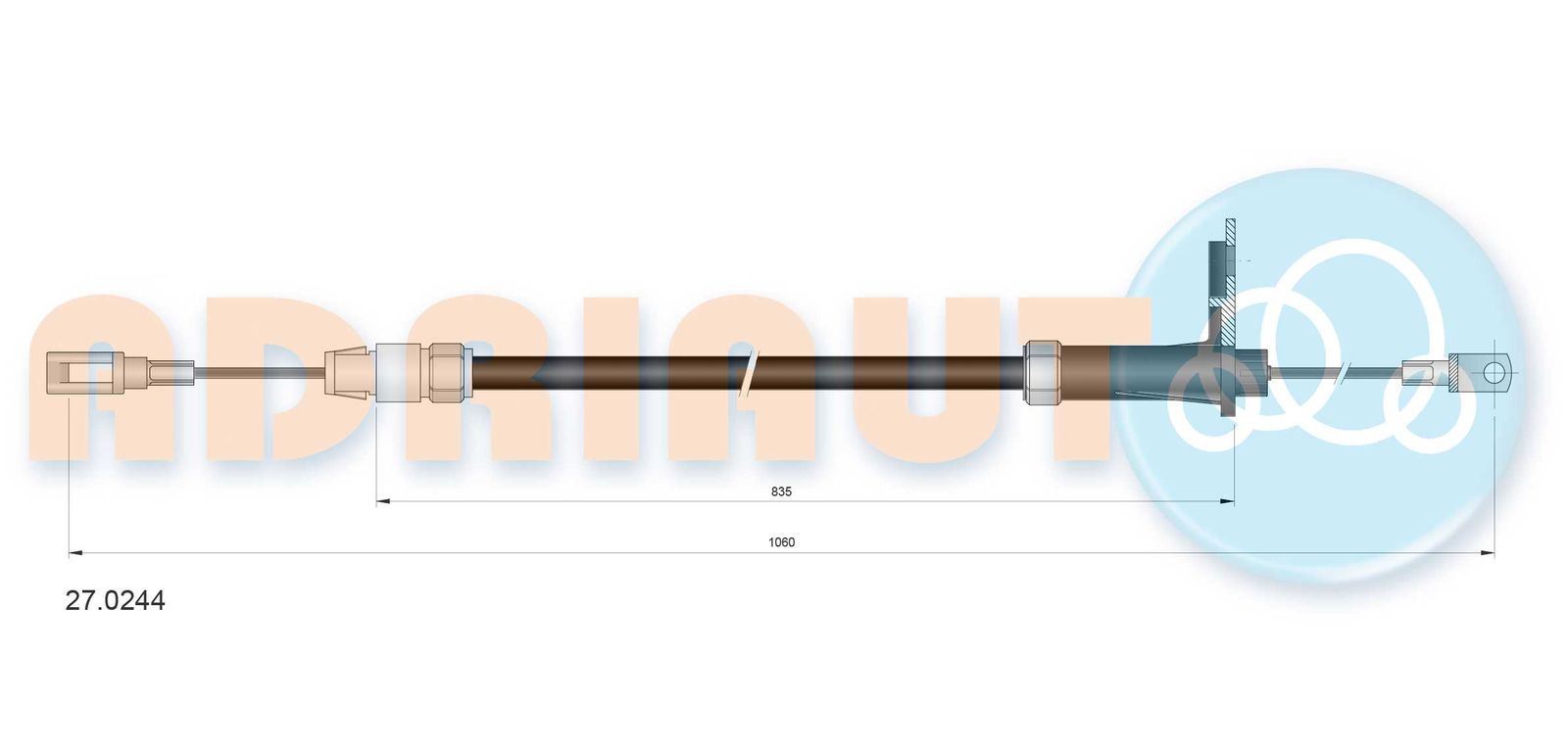 Cablu, frana de parcare ADRIAUTO 27.0244