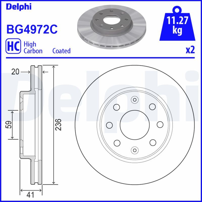 Brzdový kotouč DELPHI BG4972C