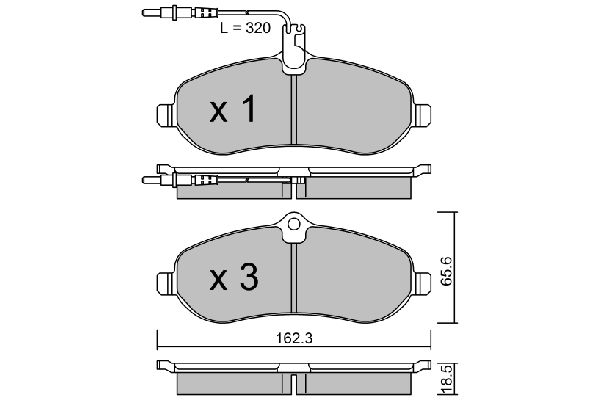 Zestaw klocków hamulcowych, hamulce tarczowe AISIN BPPE-1010