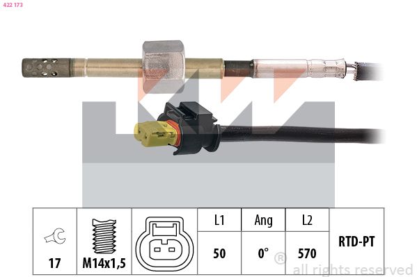 czujnik, temperatura spalin KW 422 173