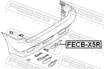 Levně Klapka, vlečný hák FEBEST FECB-X5R