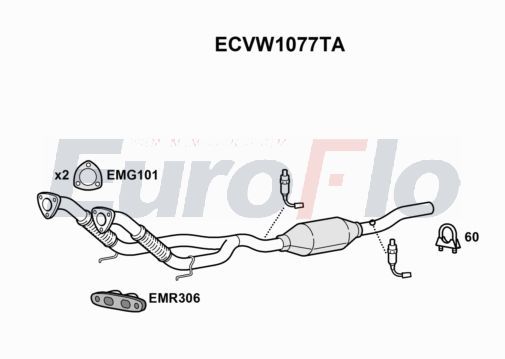 Katalizator EUROFLO ECVW1077TA