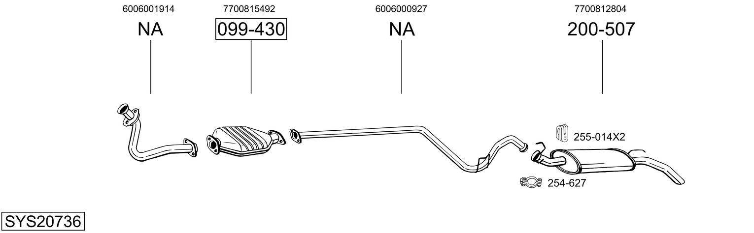 Układ wydechowy BOSAL SYS20736