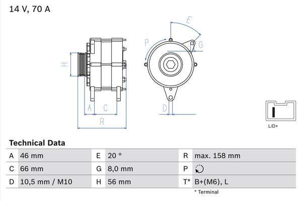 Alternator BOSCH 0 986 036 851