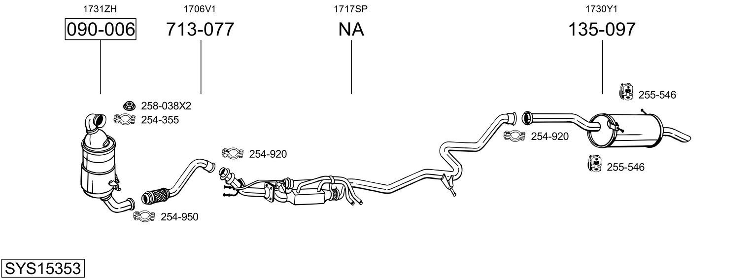 Układ wydechowy BOSAL SYS15353