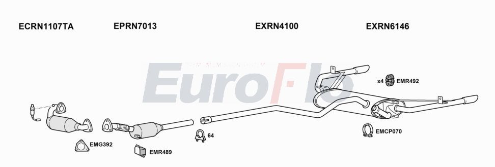 Układ wydechowy EUROFLO RNLAG20D3018D