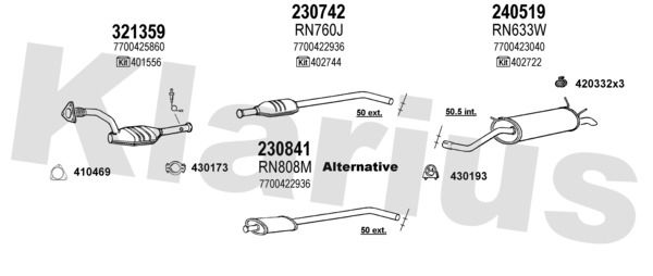 Układ wydechowy KLARIUS 720990E