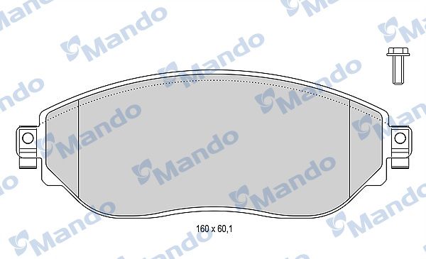 Zestaw klocków hamulcowych, hamulce tarczowe MANDO MBF015048