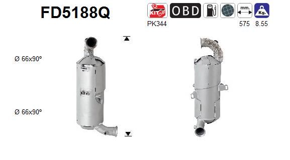 Filtr sadzy / filtr cząstek stałych, układ wydechowy AS FD5188Q
