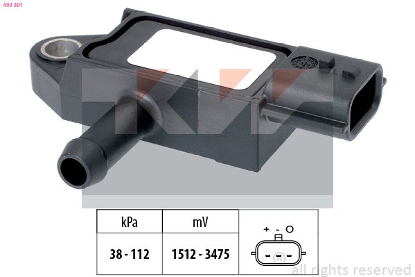 Czujnik, ciśnienie spalin KW 493301