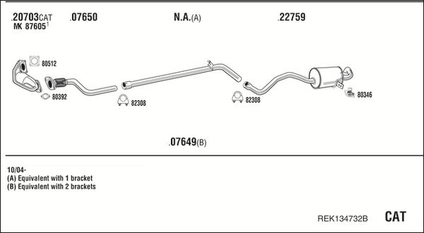 Układ wydechowy WALKER REK134732B