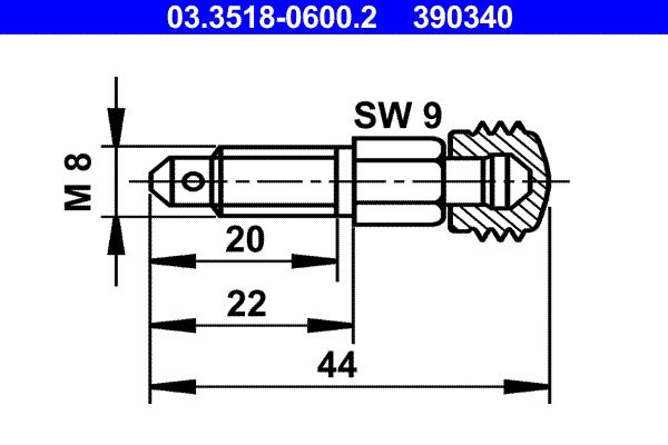Odvzdušňovací šroub / ventil ATE 03.3518-0600.2