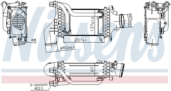 Intercooler, compresor NISSENS 961455