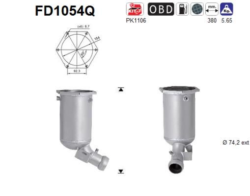 Filtr sadzy / filtr cząstek stałych, układ wydechowy AS FD1054Q