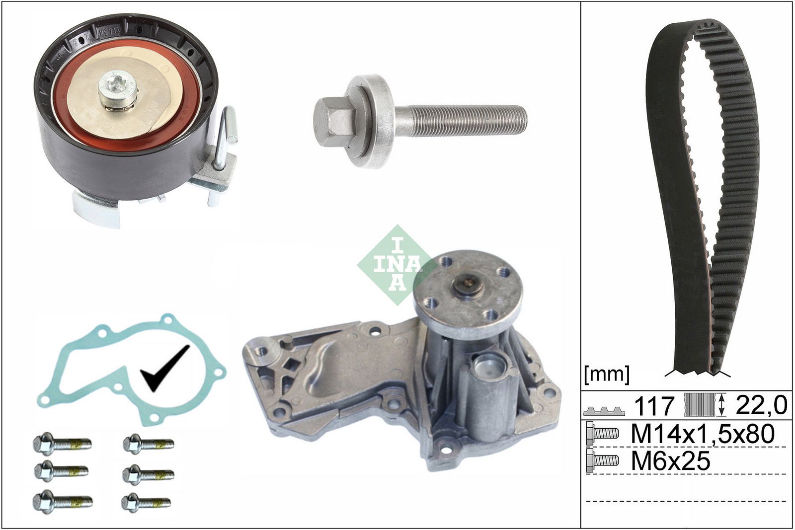 Veepump + hammasrihmakomplekt