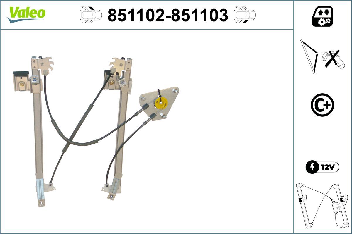 Mecanism actionare geam VALEO 851102