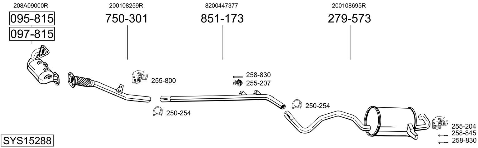 Układ wydechowy BOSAL SYS15288