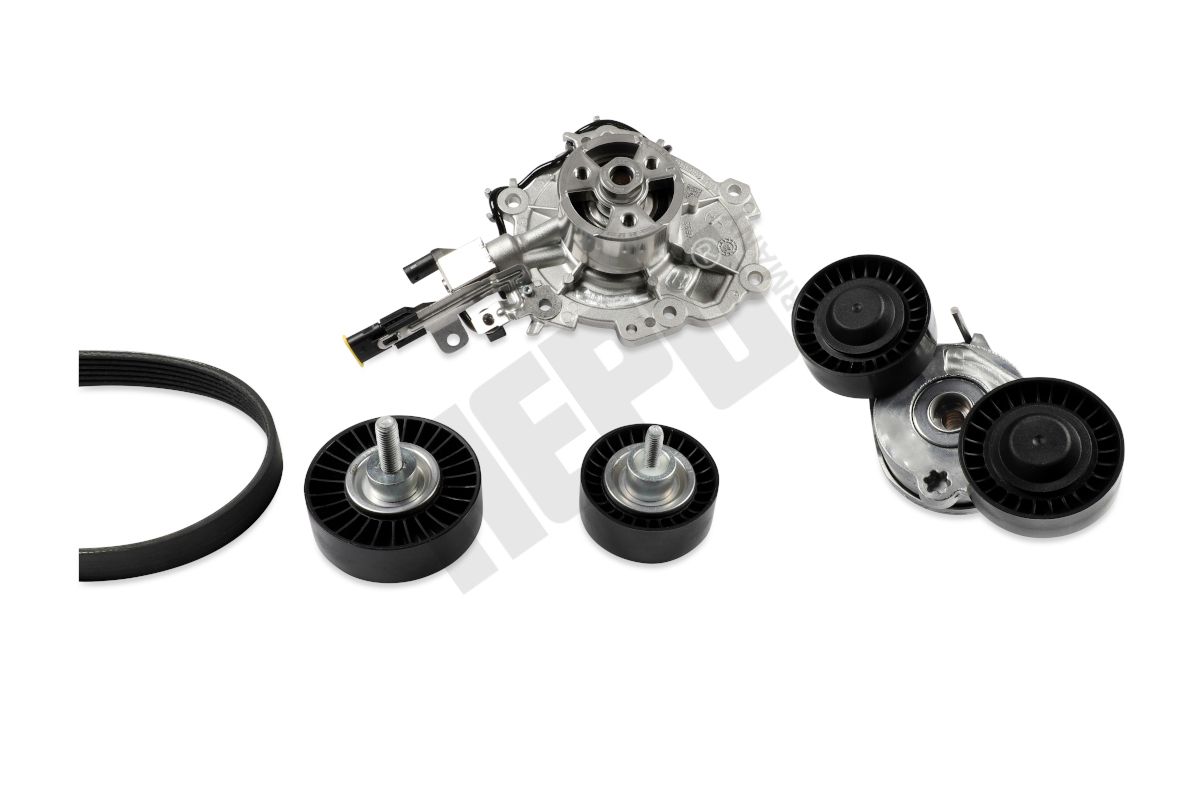 Pompa apa + Set curea transmisie cu caneluri HEPU PK26810