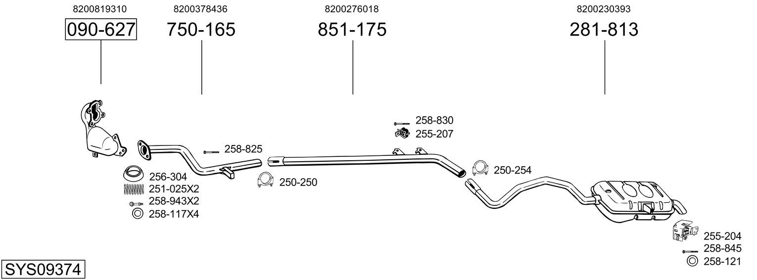 Układ wydechowy BOSAL SYS09374