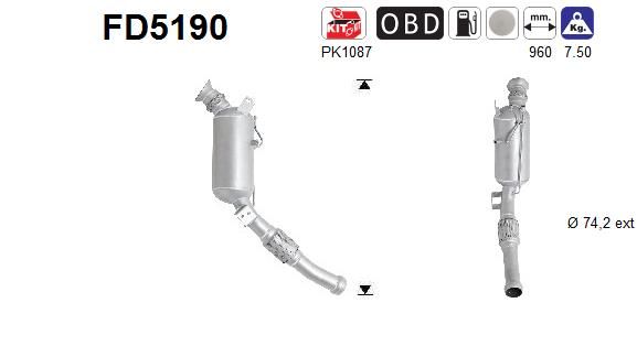Filtr sadzy / filtr cząstek stałych, układ wydechowy AS FD5190