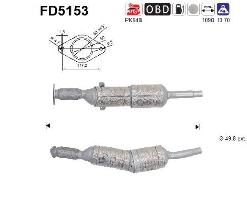 Filtru funingine/particule, sist.de esapament AS FD5153