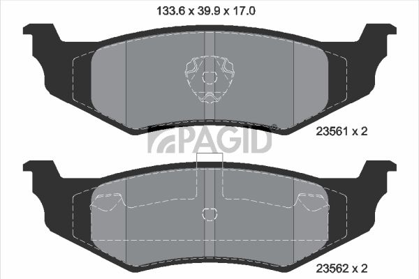 Zestaw klocków hamulcowych, hamulce tarczowe PAGID T5145N