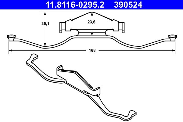 Sprężyna, zacisk hamulca ATE 11.8116-0295.2