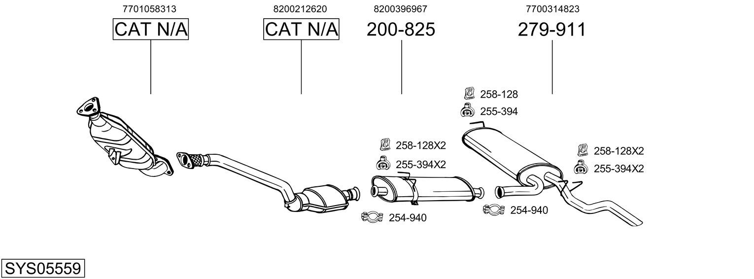 Układ wydechowy BOSAL SYS05559