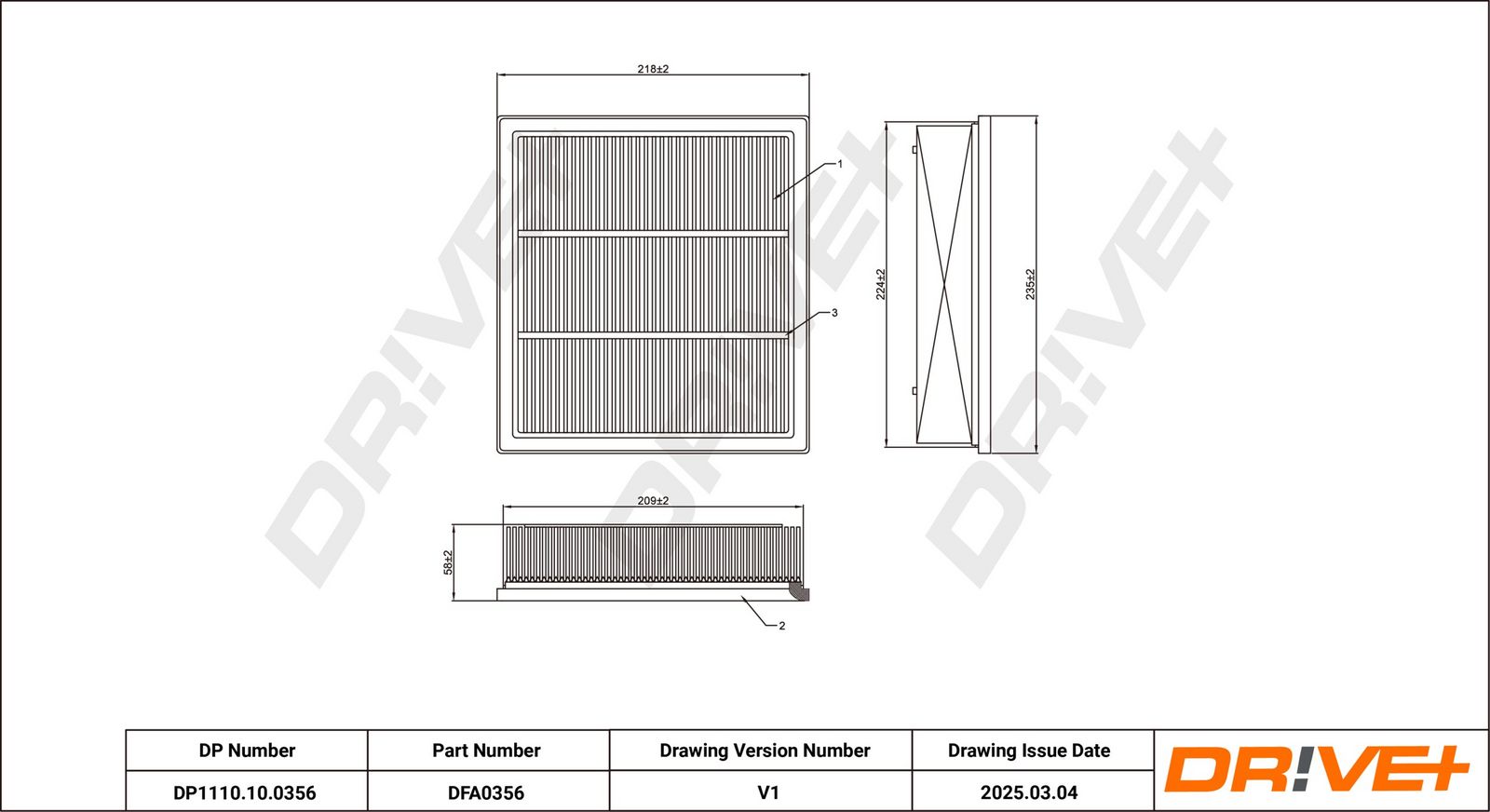 Filtru aer Dr!ve+ DP1110.10.0356