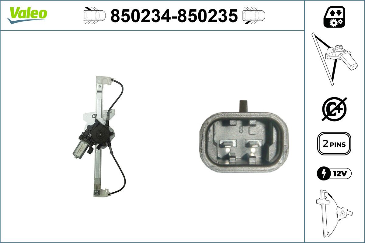 Mecanism actionare geam VALEO 850235
