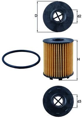 Olejový filter MAHLE OX 371D