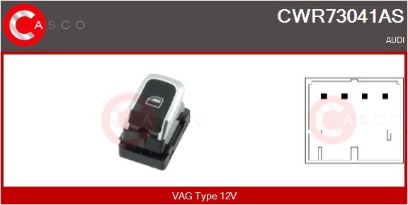 Spínač, zvedací zařízení oken CASCO CWR73041AS