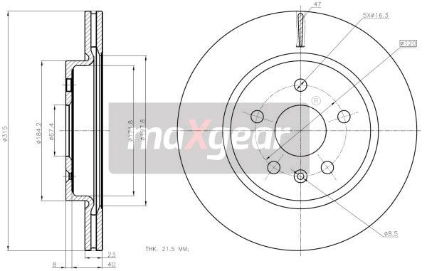 Brzdový kotúč MAXGEAR 19-2368MAX