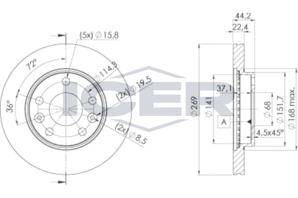 Tarcza hamulcowa ICER 78BD4009-2