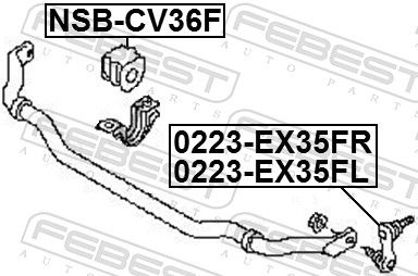 Levně Držák, Příčný stabilizátor FEBEST NSB-CV36F
