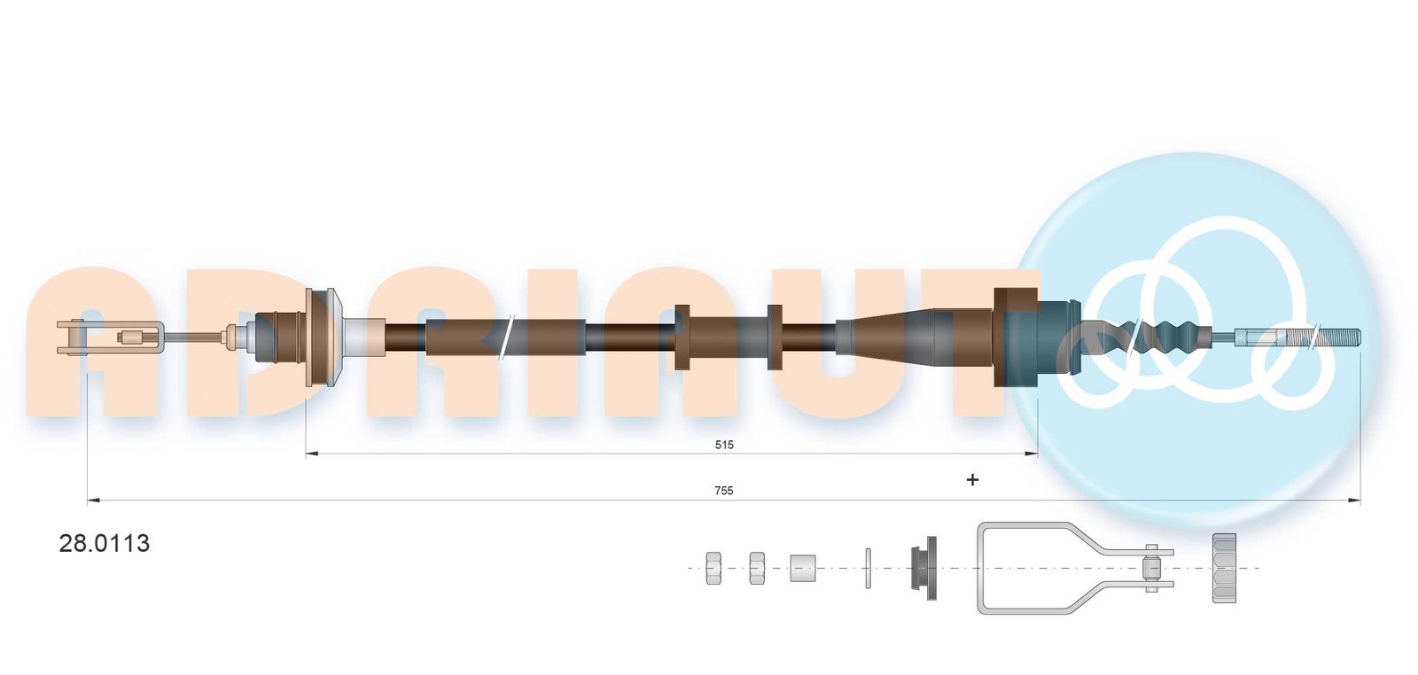 Cablu ambreiaj ADRIAUTO 28.0113