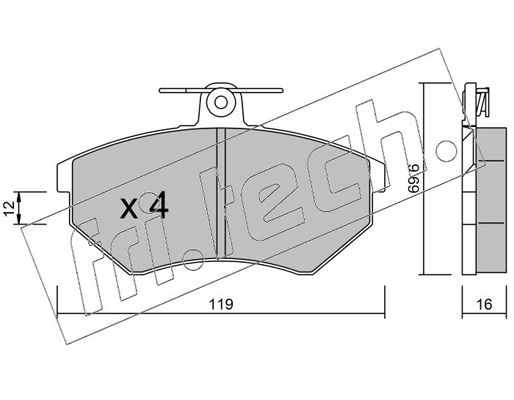 Zestaw klocków hamulcowych, hamulce tarczowe FRI.TECH. 052.0